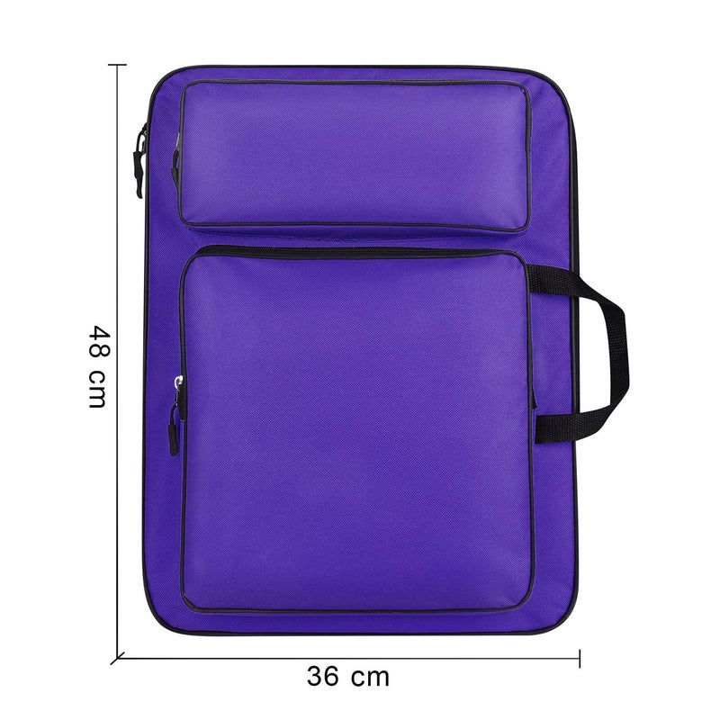 ITODA Art Portfolio Carry Case Bag Drawboard Tote Handheld Storage Portable Shoulder Lightweight Box for 8k Sketch Pad Artist Drawing Painting Supplies - Image 2